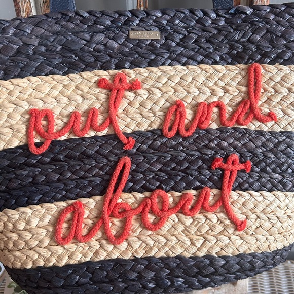 (100-125) Kate Spade New York "Shore Thing" Out and About Straw Tote beach - Picture 3 of 10